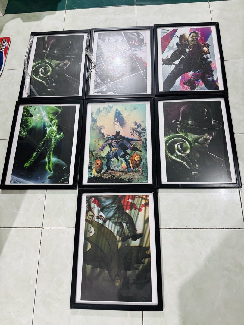 Dc Batman Super heroes Poster with Frame (Category: Stamps & Prints) located in Paranaque City. Submitted by icko007 (Listing ID 1466998236, Image 1). Description: Dc Poster with Frame 399 Each nalang Pag take All 350 each nlng Dimension 17 x 13 inches No Rush Shipping/ Dibs Now Pay now Location Paranaque Payment Gcash/Bpi Shipping Lalamove/Lbc Buyers Risk / Fee ‼️Seller is not responsible for: lost, stolen, or damaged packages..