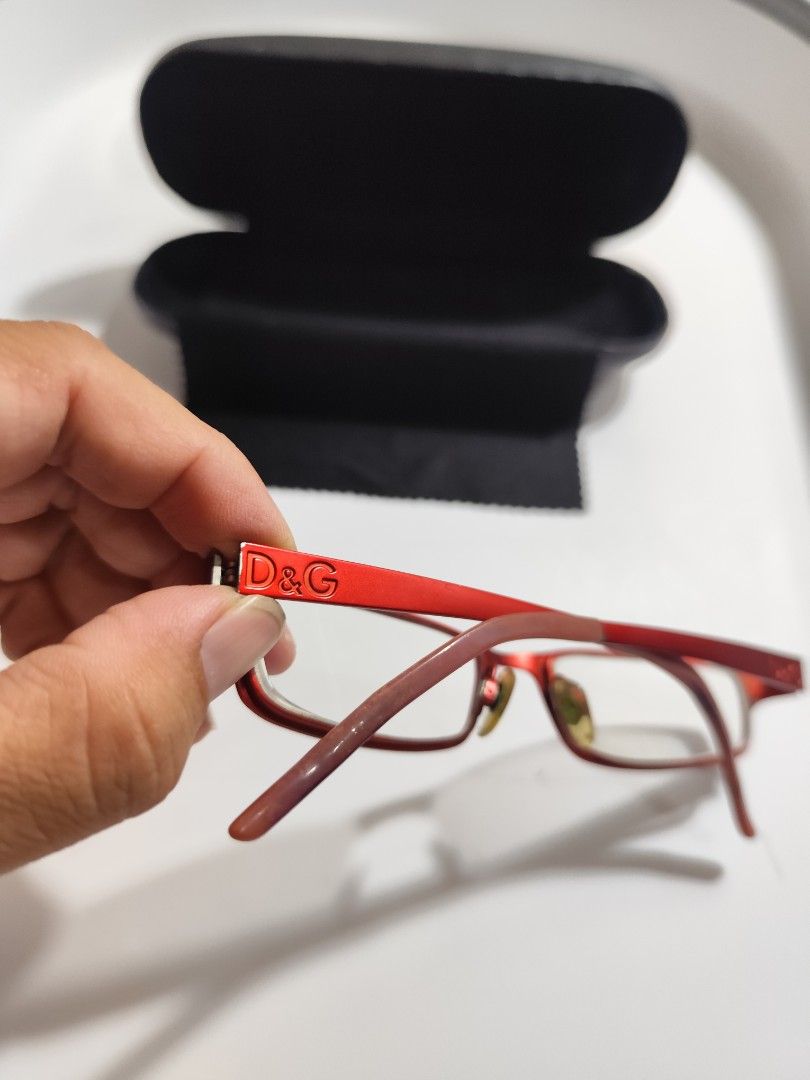 D&G Dolce & Gabbana Red Eyeglasses Frames (Category: Sunglasses & Eyewear) located in Cebu City. Submitted by icoolectnsellect (Listing ID 1467147506, Image 3). Description: Issue: Minor Scratch, Dirt and RX lens. Bought at Garage Sale. Authenticity not Guaranteed, di ko alam if legit or Fake. Buy @ your own Risk. All EyeGlasses or Sun Glasses ay may Grado or Prescription Glasses. Please be careful para di masira mata nyo, you can change the lens