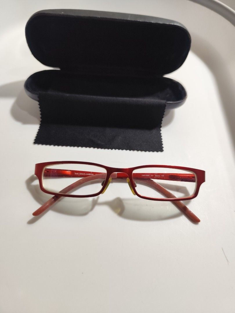 D&G Dolce & Gabbana Red Eyeglasses Frames (Category: Sunglasses & Eyewear) located in Cebu City. Submitted by icoolectnsellect (Listing ID 1467147506, Image 1). Description: Issue: Minor Scratch, Dirt and RX lens. Bought at Garage Sale. Authenticity not Guaranteed, di ko alam if legit or Fake. Buy @ your own Risk. All EyeGlasses or Sun Glasses ay may Grado or Prescription Glasses. Please be careful para di masira mata nyo, you can change the lens