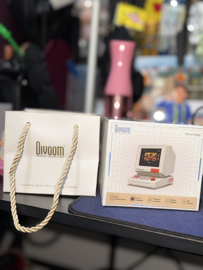 Divoom Minitoo Retro Pixel Speaker (Category: Soundbars, Speakers & Amplifiers) located in Manila. Submitted by angelsdepot (Listing ID 1466984079, Image 1). Description: Brandnew and sealed, comes with paperbag from Divoom. .