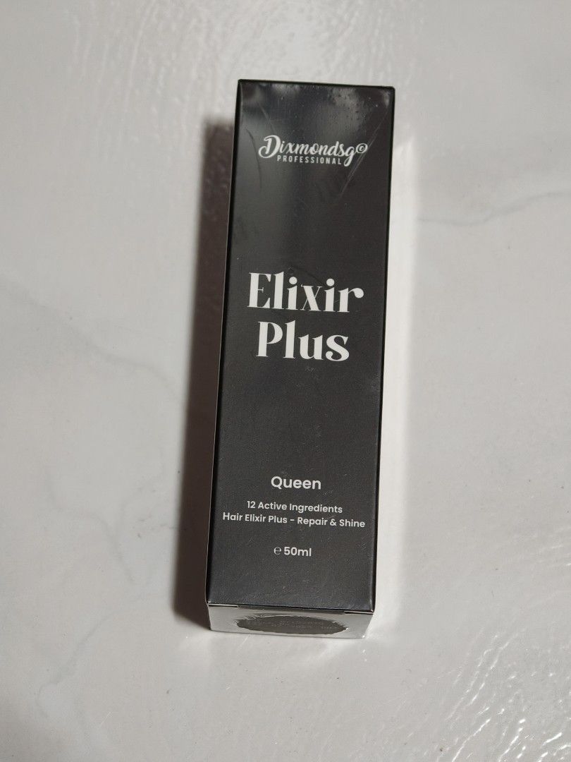 Dixmondsg Elixir (Category: Hair) located in Singapore. Submitted by ryelin (Listing ID 1467097685, Image 1). Description: - Product: Dixmondsg Queen Elixir Plus (50ml) - Condition: Brand new, sealed plastic wrapping intact Expiry 2030 Meetup at yishun mrt Mailing - $2.50.