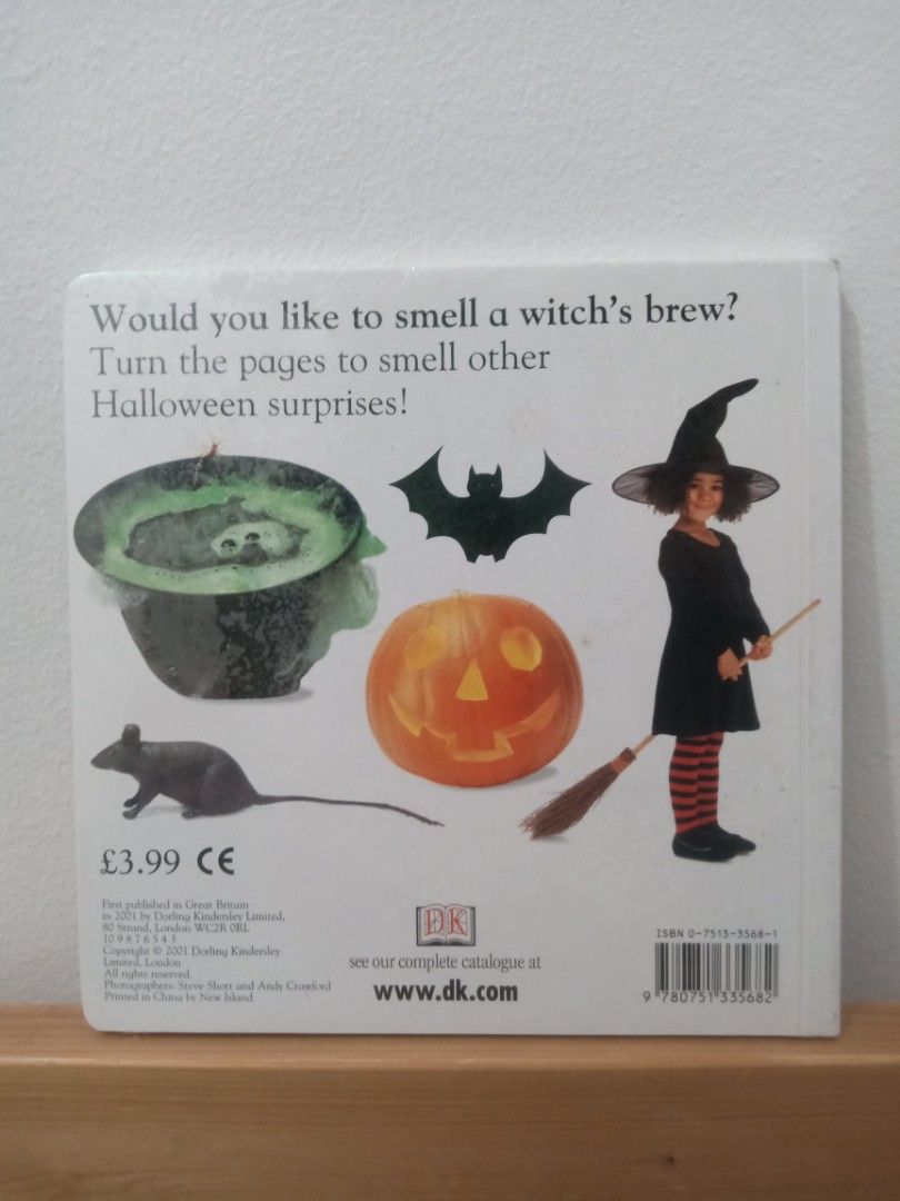 DK Scratch and Sniff Halloween Childrens Book (Category: Children's Books) located in Bacolor. Submitted by appletun (Listing ID 1467070955, Image 2). Description: brandnew, sealed. - Title: DK Scratch and Sniff Halloween Board Book - Publication Year: 2001 - ISBN: 0-7513-3568-1 - Features interactive sensory scratch-and-sniff elements like witch's brew and pumpkins - Sturdy board book format designed for kids and toddlers - Perfect read for the 