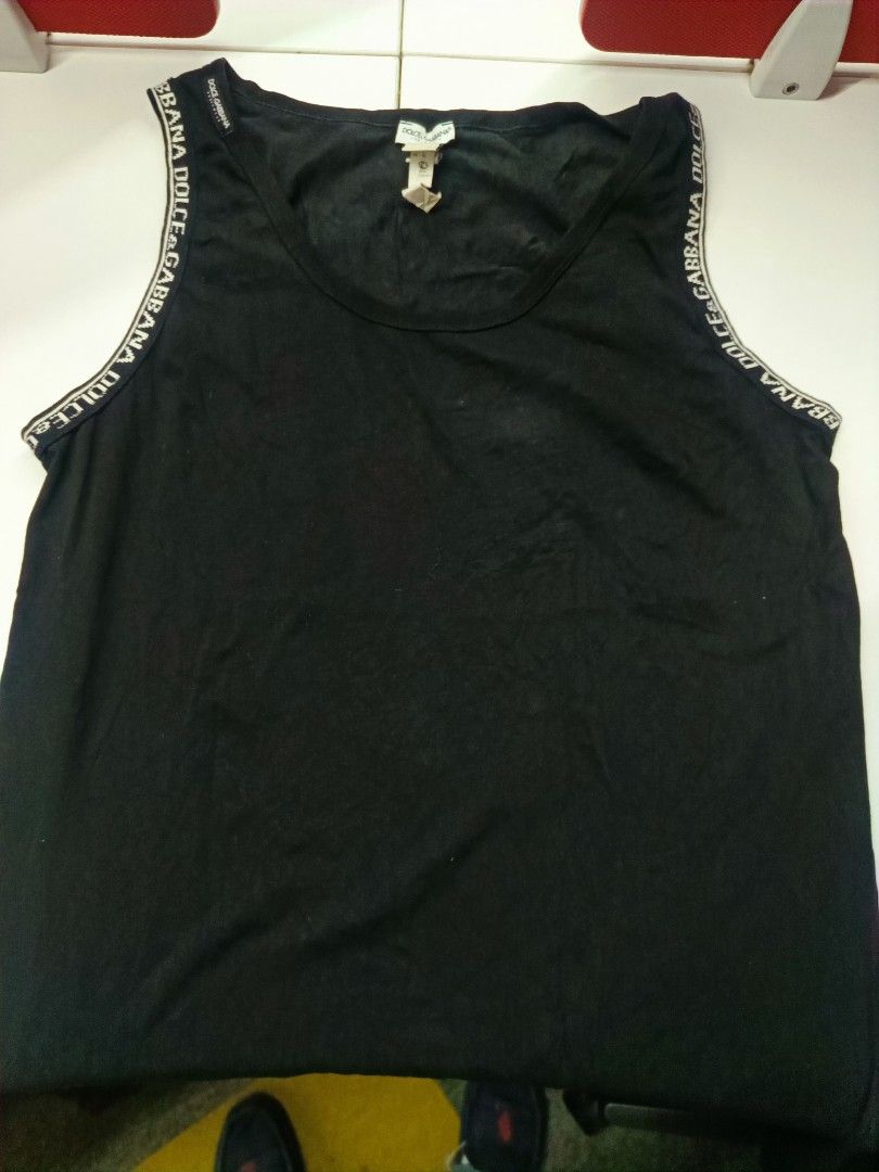 Dolce & Gabanna tank top (Category: Luxury Apparel) located in Cebu City. Submitted by negotiableprice22 (Listing ID 1467089510, Image 3). Description: Dolce and Gabanna luxury brand Tank Top Width 19 inch stretchable Length 27.5 inch kunin mo na tapos gawin mong pambahay or pang flex mo na sleeveless solid mo naman kung ganun available.