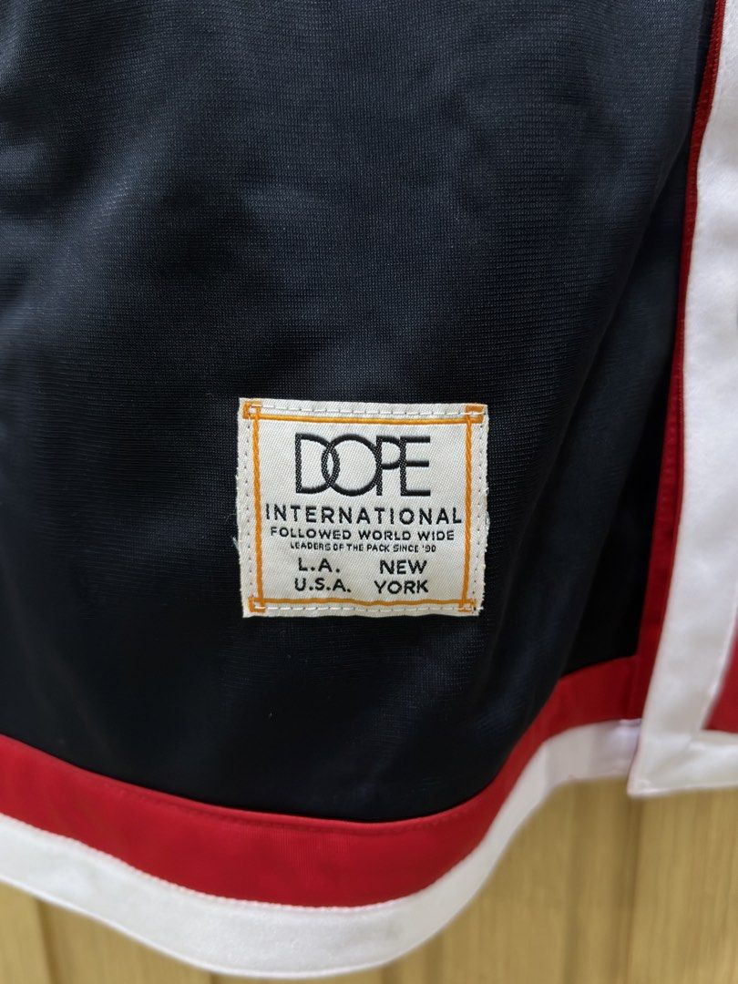 DOPE Mens Botton Down Polo XL (Category: Tshirts & Polo Shirts ) located in Bacoor. Submitted by preloved_with_love_ (Listing ID 1467155597, Image 2). Description: Dimensions: W 24in L 32in - Brand new with original store tags attached - Color: Navy blue with striking red and white trim - Design: Detailed tiger head and rose embroideries on chest and sleeves - Branding: Embroidered Dope lettering and Chinese characters with front patch branding -