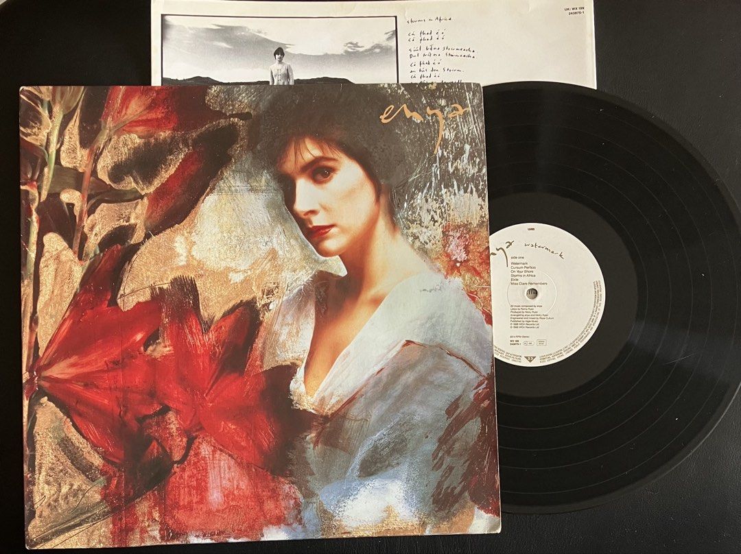 ENYA Watermark Vinyl LP (Category: Vinyls) located in Paranaque City. Submitted by d33t00 (Listing ID 1467108980, Image 1). Description: ENYA Watermark Vinyl LP Tracklist: A1 Watermark A2 Cursum Perficio A3 On Your Shore A4 Storms In Africa A5 Exile A6 Miss Clare Remembers B1 Orinoco Flow B2 Evening Falls... B3 River B4 The Longships B5 Na Laetha Geal M’óige Made in Germany, 1988 Outer sleeve and Vinyl in Very Good condition With inner sleeve Pre