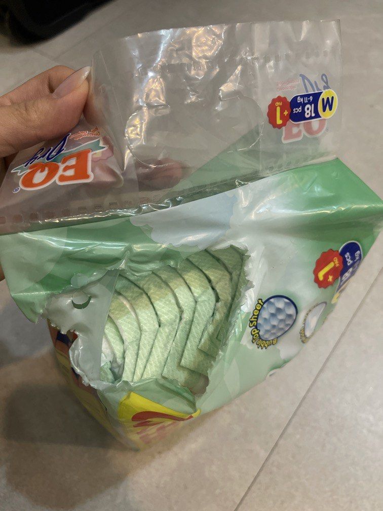 EQ diapers - M (Category: Diapers & Baby Wipes) located in Antipolo. Submitted by chelsiesm (Listing ID 1467131036, Image 2). Description: Used a few pcs - not hiyang.