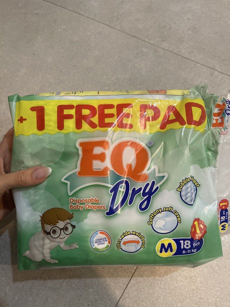 EQ diapers - M (Category: Diapers & Baby Wipes) located in Antipolo. Submitted by chelsiesm (Listing ID 1467131036, Image 1). Description: Used a few pcs - not hiyang.