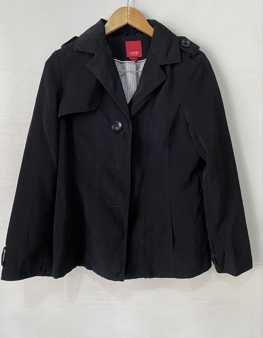 Esprit Coat Autumn Line Small (Category: Coats, Jackets and Outerwear) located in Pasig City. Submitted by zentushia49 (Listing ID 1467167978, Image 1). Description: Small on tag Made in China Polyester Not too thick and lightweight Shoulders 16” Length 25” Waistline 32” Armhole 19”.