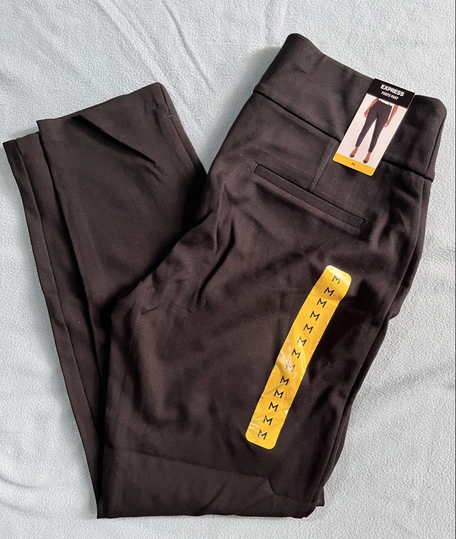 Express Black Ponte Pants Size M New with Tags (Category: Jeans) located in Manila. Submitted by sunshineapril (Listing ID 1466980977, Image 2). Description: Express ankle pants in black, size medium. Brand new, never worn, still has original store tags attached. Retails at eighty dollars. Thick stretch fabric, structured waistband, clean design. Great staple piece for work or going out. .