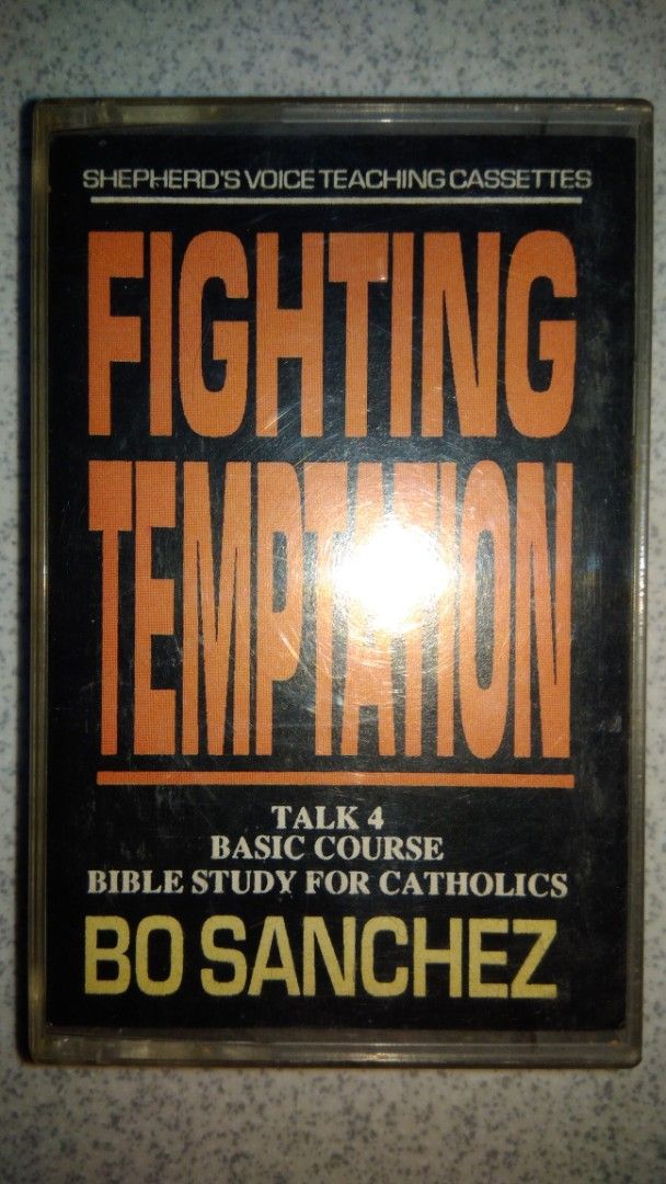 Fighting Temptation Bo Sanchez Cassette Tape (Category: Religion Books) located in Makati City. Submitted by julz2026 (Listing ID 1467001423, Image 1). Description: -Price is fixed - With inlay and transparent casing - Very good condition.