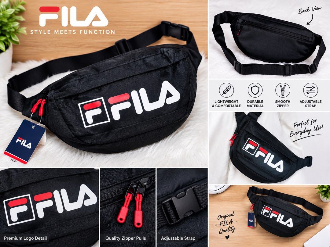 Fila Mandalay Shoulder Sling Bag (Category: Belt bags, Clutches and Pouches) located in Binangonan. Submitted by cleverriver_22ff35 (Listing ID 1467089995, Image 1). Description: NEW ARRIVAL ❗️ Fila Mandalay Shoulder Sling Bag Style: Color Black Style Name: Mandalay Shoulder Sling Bag Handbag Silhouette: Sling Pattern: Solid Seasons: All Subject Character: sports Item Shape: Rectangular Brand: FILA Included Components: Sling Bag Model Name: Manda