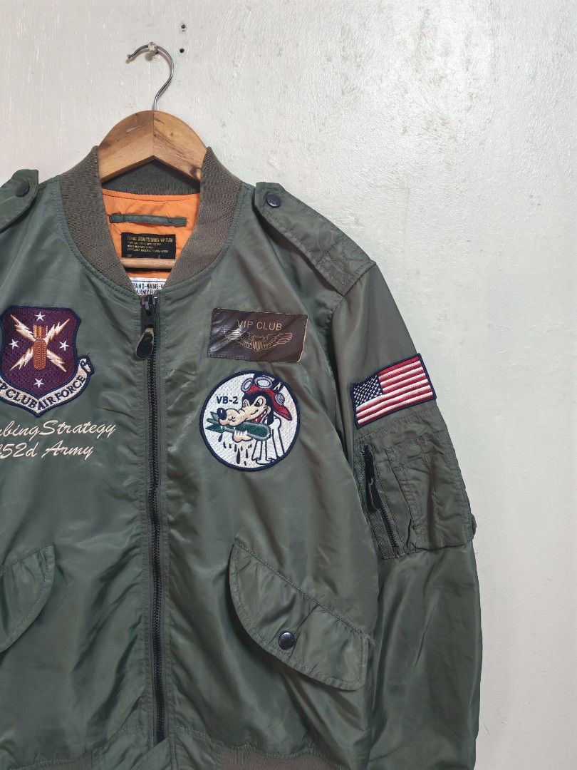 Flying MA-1 VIP Jacket (Category: Coats, Jackets and Outerwear) located in Baguio. Submitted by curatedgalore (Listing ID 1467099802, Image 3). Description: Flying MA-1 VIP Jacket Medium L26 W22.5 Verygood condition Hard embroidery & patch design.