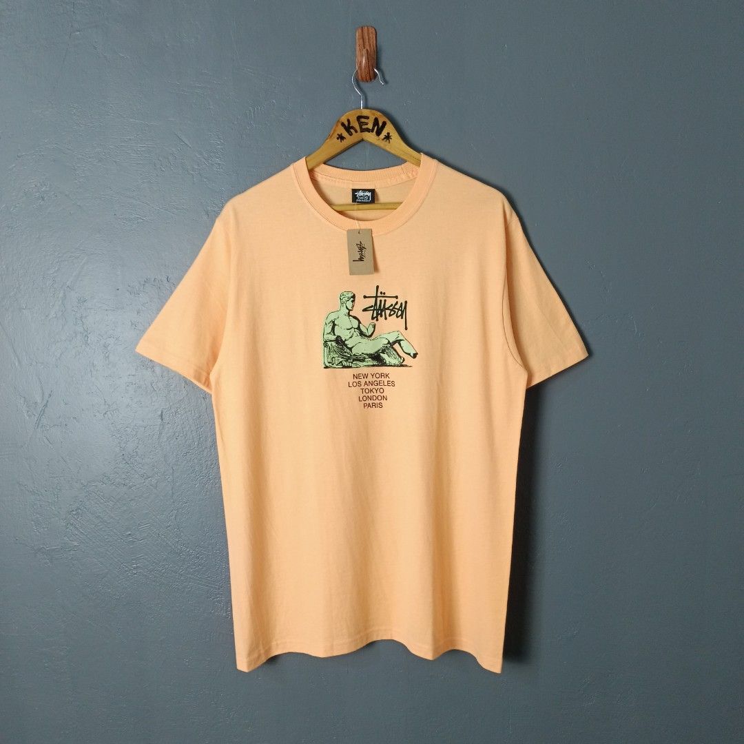 For Men - Stussy - Dionysus Tee (Category: Tshirts & Polo Shirts ) located in Bacolod City. Submitted by drop.ph (Listing ID 1467083371, Image 1). Description: Stussy - Dionysos Tee *Colour: Peach *Size M - 20.5x29.5 *Brand New w Tags *No Flaws *Price: 880php *Add SF if outside Bacolod City .
