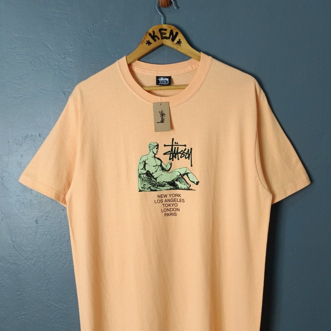 For Men - Stussy - Dionysus Tee (Category: Tshirts & Polo Shirts ) located in Bacolod City. Submitted by drop.ph (Listing ID 1467083371, Image 2). Description: Stussy - Dionysos Tee *Colour: Peach *Size M - 20.5x29.5 *Brand New w Tags *No Flaws *Price: 880php *Add SF if outside Bacolod City .