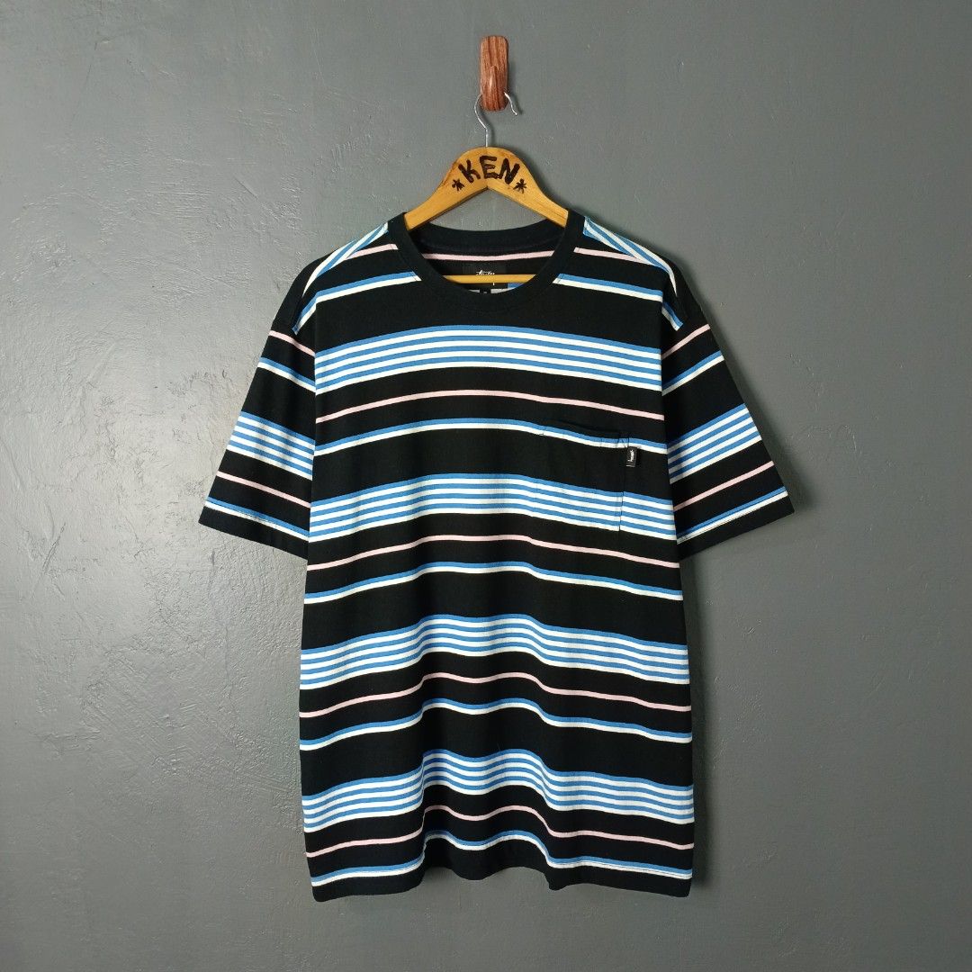 For Men - Stussy - Thomas Stripe (Category: Tshirts & Polo Shirts ) located in Bacolod City. Submitted by drop.ph (Listing ID 1467083640, Image 1). Description: Stussy - Thomas Stripe Crew Tee Authentic *Oversized *Size M - 23x29 *Excellent *Small stain *Price: 680php *Add SF if outside Bacolod City.