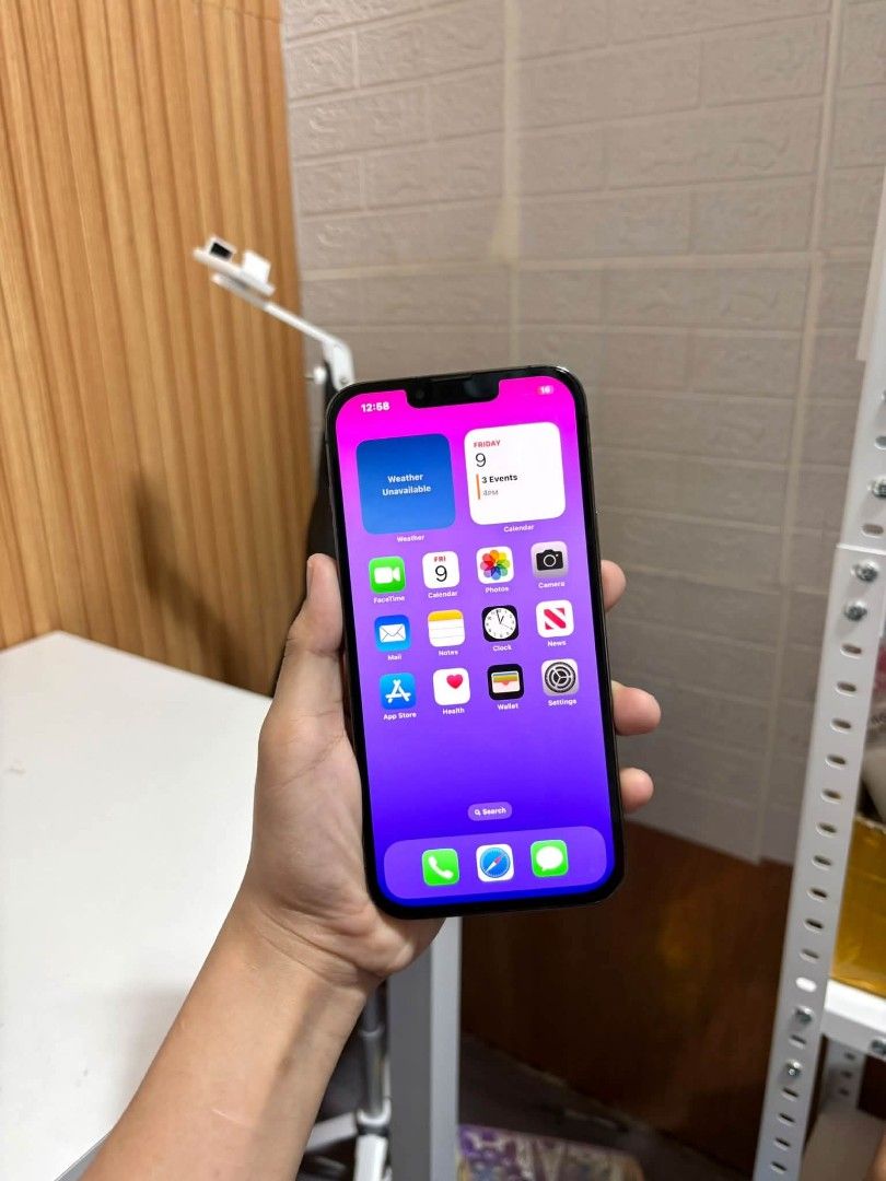 FOR SALE IPHONE 13PROMAX (Category: iPhone 13 Series) located in Marikina City. Submitted by lovelizylthrift (Listing ID 1467149954, Image 2). Description: RUSH PRICE GOOD FOR BACKUPHONE + SOAFER LINAW NG CAMERA very good condition for backuphone🤩🖤 IPHONE 13promax 256GB WIFI| HOTSPOT USED ✅LL/A VARIANT| IOS 17 ✅100 BATT HEALTH on 3utools ✅OK FACE ID| NO TRUETONE ✅OK SOUNDS| MOUTHPIECE ✅SMOOTH GAMITIN ✅SOAFER LINAW NG CAMERA ✅DISPLAY UNKNOWN ✅VE