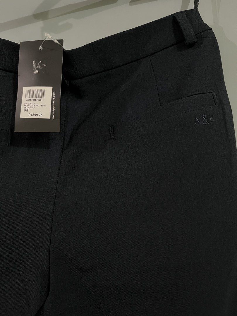 Formal Slim Trousers - Apple & Eve (Category: Other Bottoms) located in Manila. Submitted by shopjacqandjill (Listing ID 1467116328, Image 3). Description: 🔖With tag (original price: 1,599.75) 🔖Color: Navy blue 🔖All pockets are functional. Logo at the back. ——————————— 🔆Mop: Bdo/ Bpi/ Gcash 🔆Sf c/o buyer 🔆For meet up: Lrt Bambang (Mercury Drug Store) 🔆Plus handling fee of Php30.
