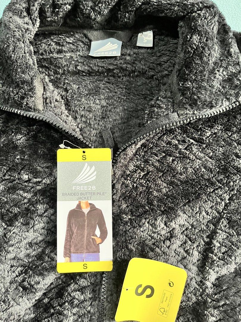 FREE2B Braided Butter Pile Jacket Black Size S (Category: Coats, Jackets and Outerwear) located in Manila. Submitted by sunshineapril (Listing ID 1466979745, Image 2). Description: - Brand: FREE2B - Style: Braided butter pile jacket - Color: Black - Size: Small - Condition: Brand new with tags (BNWT), never worn - Features: Full zip front, stand collar, and front pockets - Texture: Super soft and fuzzy.