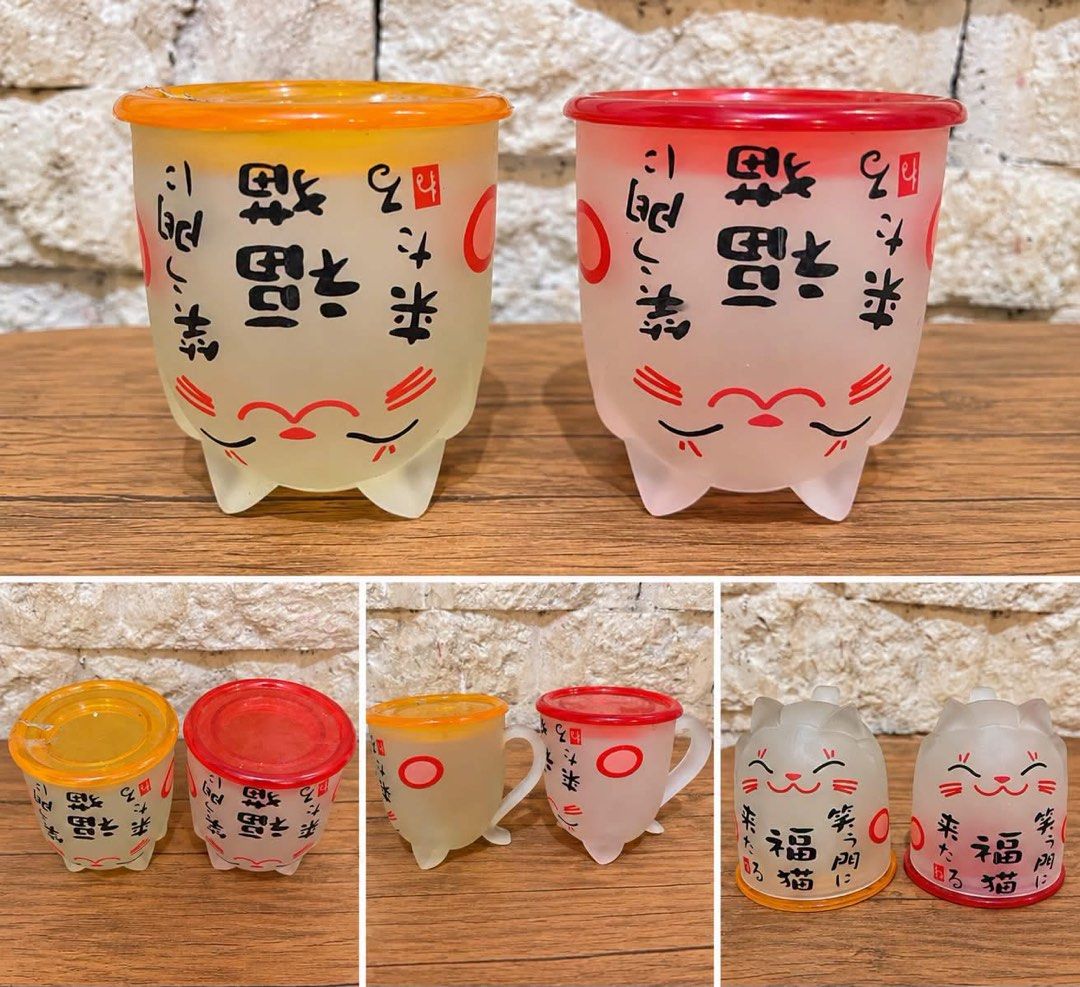 Frosted glass lucky cat cups (Category: Coffee & Tea Tableware) located in San Fernando. Submitted by japansurpluselyu (Listing ID 1466994551, Image 1). Description: .
