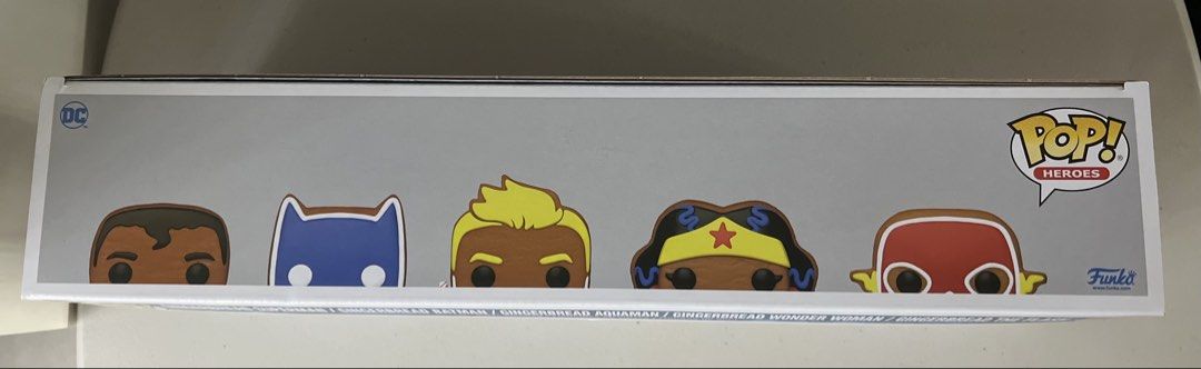Funko Pop DC Super Heroes Gingerbread 5-Pack Vinyl Figures (Category: Figurines & Statues) located in Quezon City. Submitted by xeraphinasy (Listing ID 1467001531, Image 2). Description: - Brand new and unopened Special Edition Funko Pop 5-pack vinyl figures - Features holiday-themed DC Super Heroes with unique gingerbread cookie and icing designs - Includes Superman (#443), Batman (#444), Aquaman (#445), Wonder Woman (#446), and The Flash (#447)