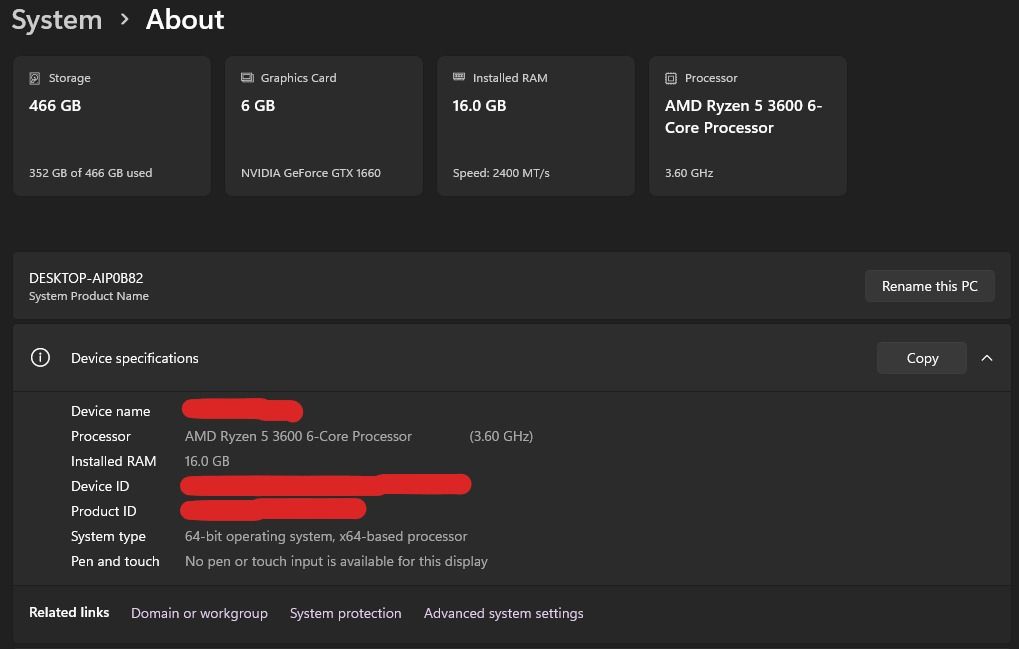 Gaming Desktop PC RUSH (Category: Desktops) located in Quezon City. Submitted by jacobduritan (Listing ID 1466991084, Image 3). Description: Processor (CPU): AMD Ryzen 5 3600 (6 Cores / 12 Threads, 3.6 GHz) Graphics Card (GPU): NVIDIA GeForce GTX 1660 6GB Memory (RAM): 16GB DDR4, 2400 MT/s Motherboard: ASUS PRIME B450M-A II Storage: 500 GB SSD --------------------------- Available for testing in Fairlane Residences Cash/GCash/Bank Transfer Non-re