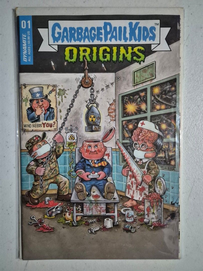 Garbage Pail Kids: Origins #1(Bunk Variant) (Category: Vintage Collectibles) located in Muntinlupa City. Submitted by royalstar-4914 (Listing ID 1467083596, Image 1). Description: Garbage Pail Kids: Origins #1 - Tom Bunk Variant - Jeff Zapata art - Adam F. Goldberg and Hans Rodionoff story - Tom Bunk cover Comics is in Very Good condition since it's from my personal collection. VERY RARE & highly collectible!! Kept inside my glass cabinet since D