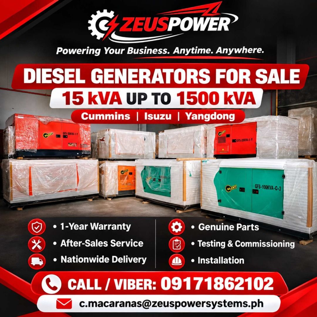 generator (Category: Industrial Equipment) located in San Juan City. Submitted by macaranasc92213 (Listing ID 1467020000, Image 1). Description: Mounted tropical radiator. • Skid base with anti-vibration mounts. • Skid-based diesel tank. • Exhaust silencer and flexible pipe, batteries with cables, toolkit and operation manual • Brushless, single bearing and drop proof screen protected. • Class H insulation. • IP21-IP23 protection standard • Dynam