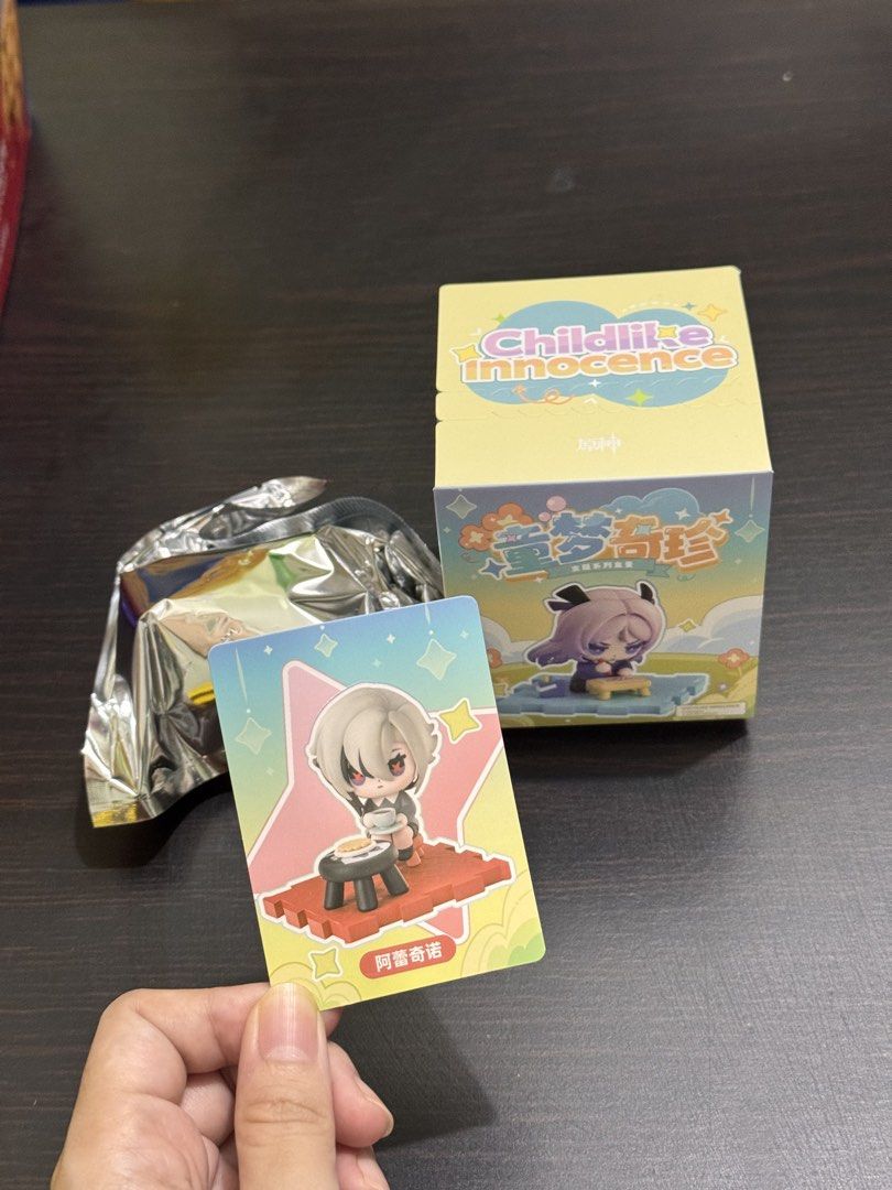 Genshin Impact Childlike Innocence Arlecchino (Category: Designer & Blind Box Toys) located in Rizal. Submitted by jmjrdo (Listing ID 1467126821, Image 1). Description: - Sealed Foil - Character: Arlecchino (Genshin Impact) Price: 1000 php Available J&T/ Lalamove/ Meet up any Lrt2 station by sched .