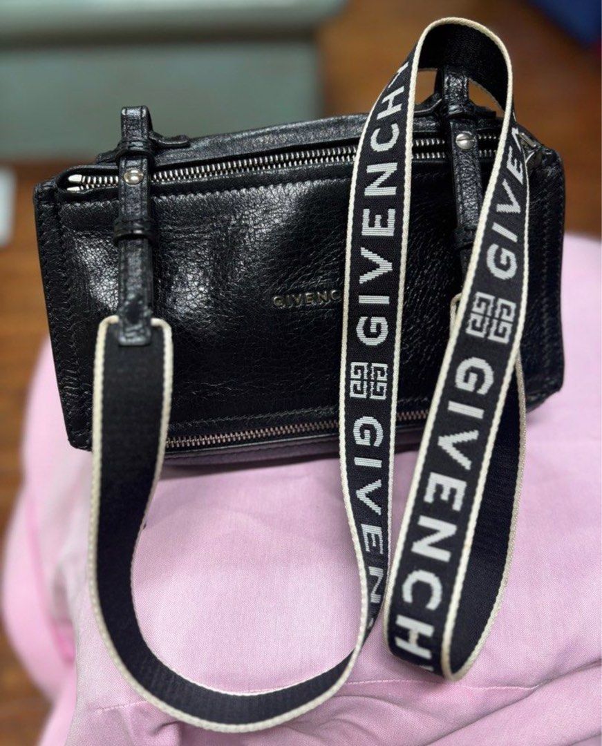 Givenchy Mini Pandora (Category: Luxury Bags & Wallets) located in Makati City. Submitted by tp8904 (Listing ID 1467158502, Image 3). Description: Givenchy Mini Pandora Shiny Lamb Leather 100% authentic Used condition 7/10 *Just to be transparent, the leather has a faint vintage scent, but nothing too strong or overpowering. .