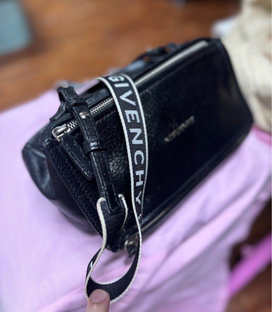 Givenchy Mini Pandora (Category: Luxury Bags & Wallets) located in Makati City. Submitted by tp8904 (Listing ID 1467158502, Image 2). Description: Givenchy Mini Pandora Shiny Lamb Leather 100% authentic Used condition 7/10 *Just to be transparent, the leather has a faint vintage scent, but nothing too strong or overpowering. .
