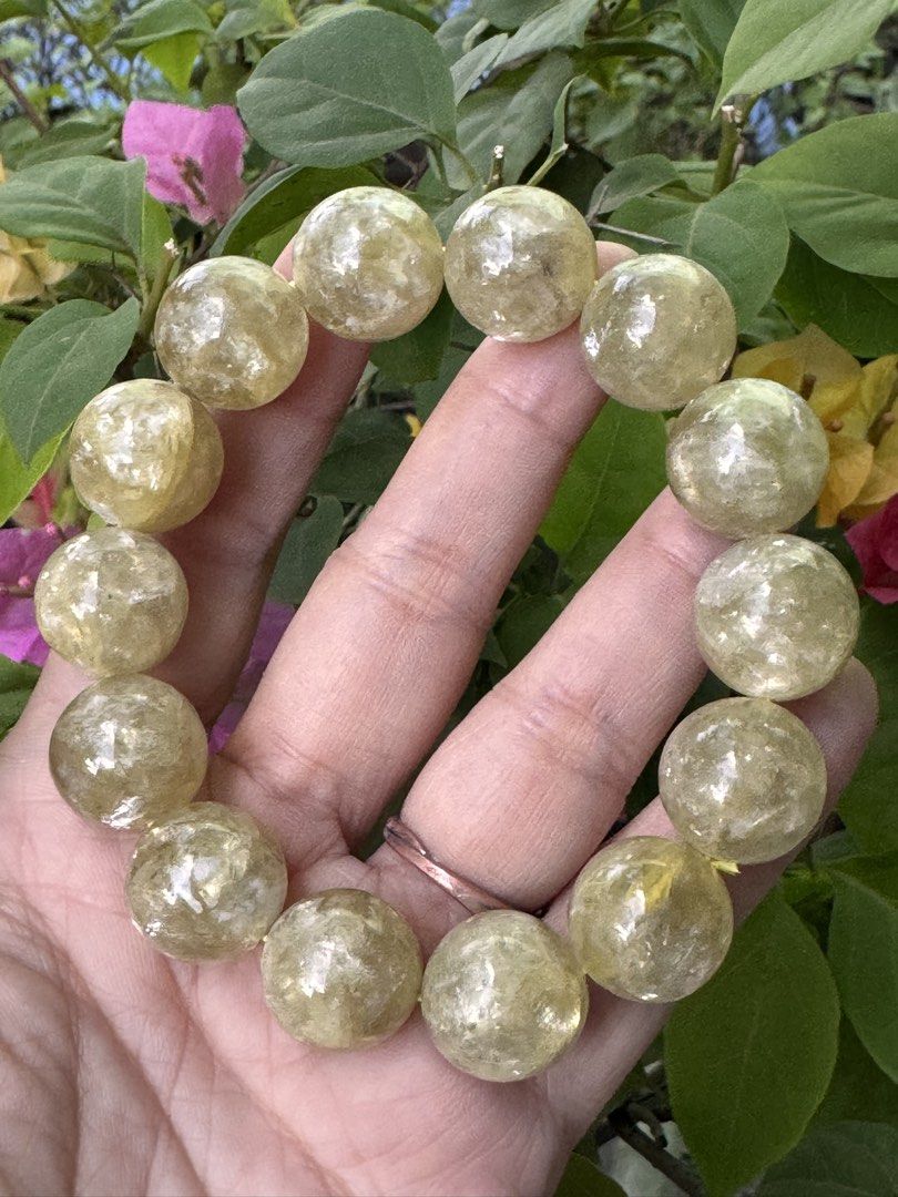 GOLDEN LEPIDOLITE 16mm 🍏 M7_LP002 (Category: Precious Stones) located in Bulacan. Submitted by selling_low_by_bella_ben (Listing ID 1467079866, Image 2). Description: GOLDEN LEPIDOLITE 16mm 🍏 M7_LP002 🏷️ 1600 16+ mm bead size 17.5 cm wrist.