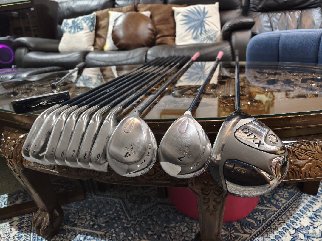 Golf Ladies Set (Category: Other Sports Equipment and Supplies) located in Paranaque City. Submitted by manilagolfmarket (Listing ID 1467118156, Image 1). Description: For Sale Ladies Set °XXIO MP500 L flex graphite shaft irons ° PRGR sweep L flex woods °XXIO MP 500 13.5° L flex driver °Ping putter °Bally golf bag included and mickey mouse head cover. For only 43.8k pick up Bf Paranaque free shipping within MM..