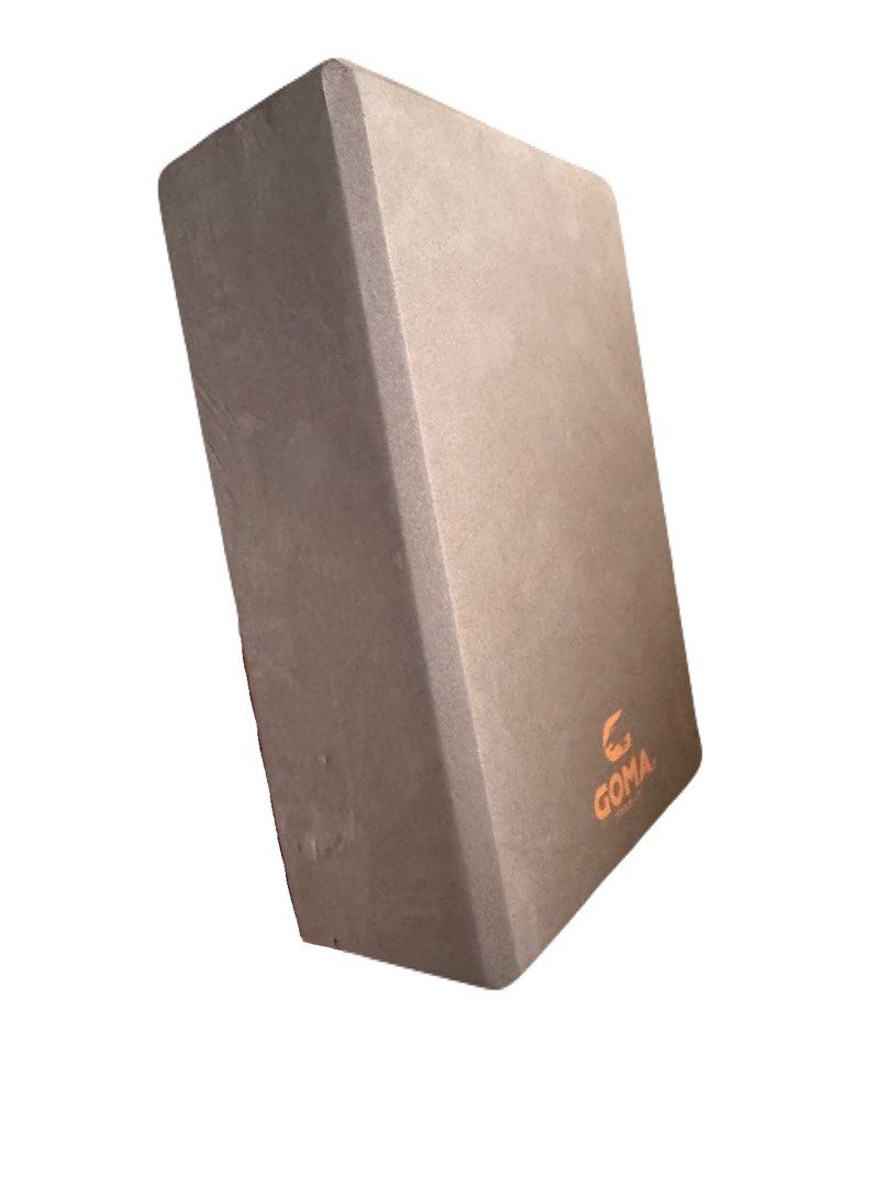 GOMA Yoga Block Exercise Foam Brick 1pc (Category: Toning & Stretching Accessories) located in La Trinidad. Submitted by whatnotcollections (Listing ID 1467066361, Image 2). Description: - Brand: GOMA - Color: Brown with orange brand logo - Material: Dense foam for optimal stretch and stability - Portability: Lightweight and easy to pack in a gym bag - Condition: Clean surface with minimal wear and press marks Made of ultra-light EVA, high-densit