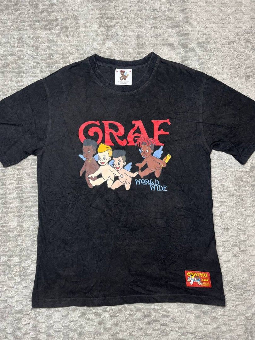 Graf world wide by grafwu (Category: Tshirts & Polo Shirts ) located in Cagayan de Oro. Submitted by smoothstyle (Listing ID 1467080294, Image 1). Description: Graf world wide by grafwu Very good condition 9/10 color rate Size large Dimes: 21.5x30 Need wash.