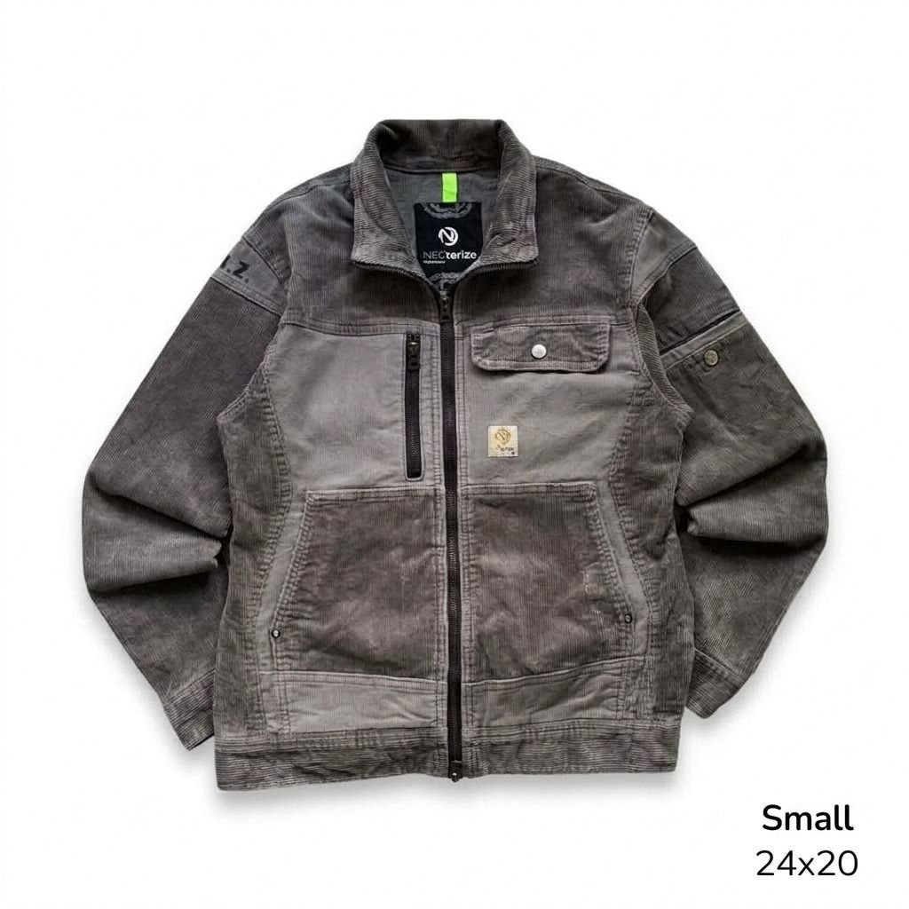 Grey Full Zip Corduroy Jacket Outerwear (Category: Coats, Jackets and Outerwear) located in Caloocan City. Submitted by thrifter_26 (Listing ID 1467081070, Image 1). Description: Size: Small Style: Grey Corduroy Outerwear Condition: Good for layering and for cold weather.