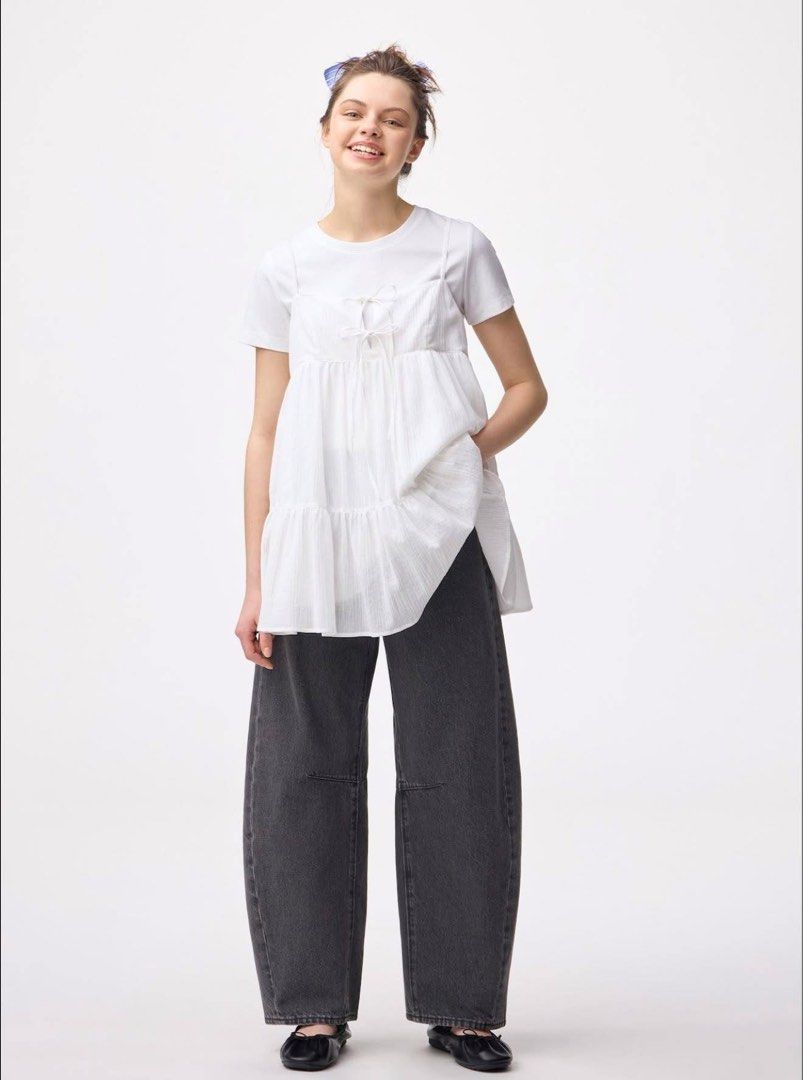 GU Barrel Leg Jeans (Category: Jeans) located in San Juan City. Submitted by decluttzi (Listing ID 1466980673, Image 2). Description: no tag but never worn .