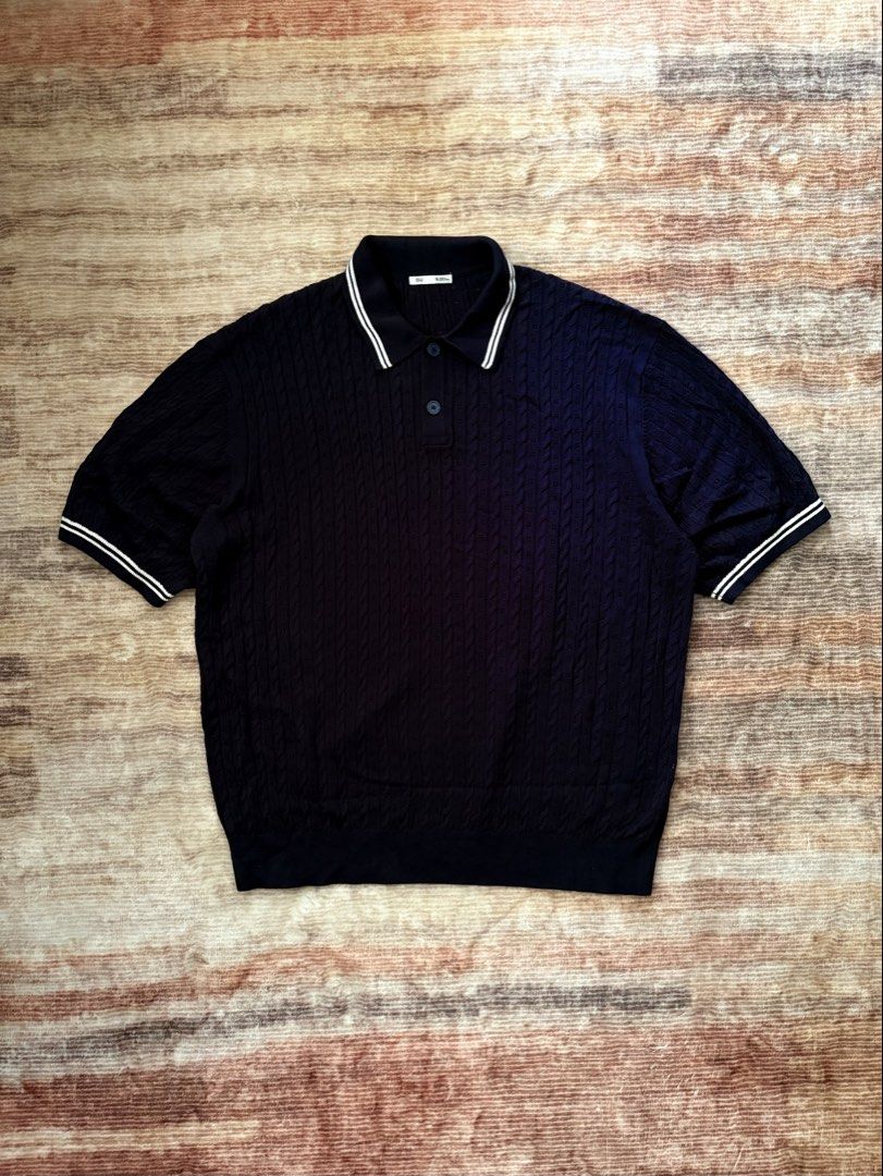 GU Japan Dark Navy Cable Knit Shirt (Category: Tshirts & Polo Shirts ) located in Antipolo. Submitted by thearchivesproject (Listing ID 1467029211, Image 1). Description: 24 width 27 length.