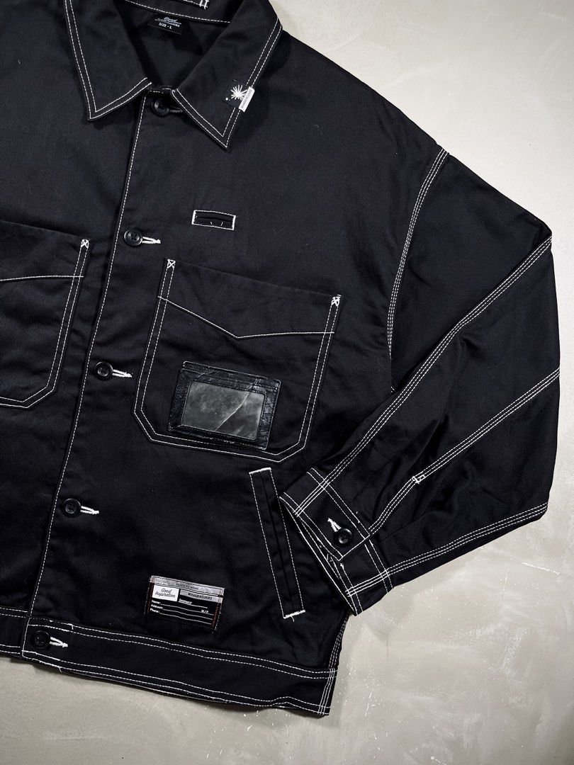 GU x Maison Mihara Yasuhiro Contrast Stitch Chef Jacket (Category: Coats, Jackets and Outerwear) located in Baguio. Submitted by highland.archives (Listing ID 1467086385, Image 3). Description: Very good condition Width: 25 Length: 27 Shoulders: 25 Sleeve length: 21.5 Hem: 24.