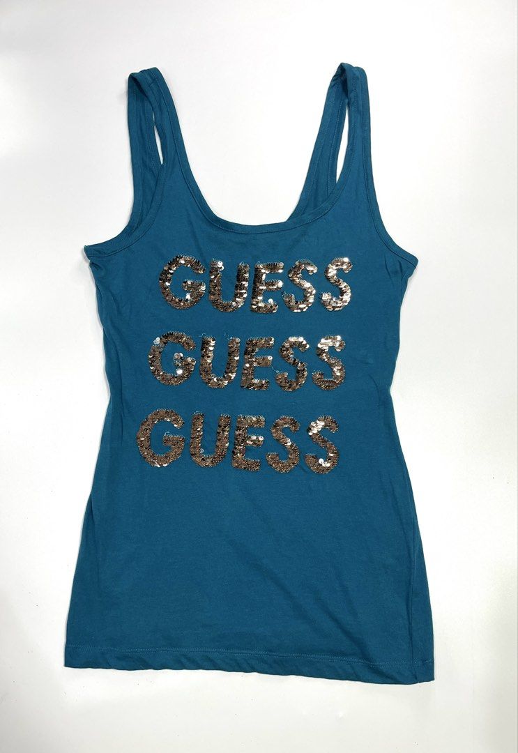 Guess Tank Top (Category: Sleeveless) located in Manila. Submitted by kerlythreads (Listing ID 1467118927, Image 1). Description: small issue: loose sequins .