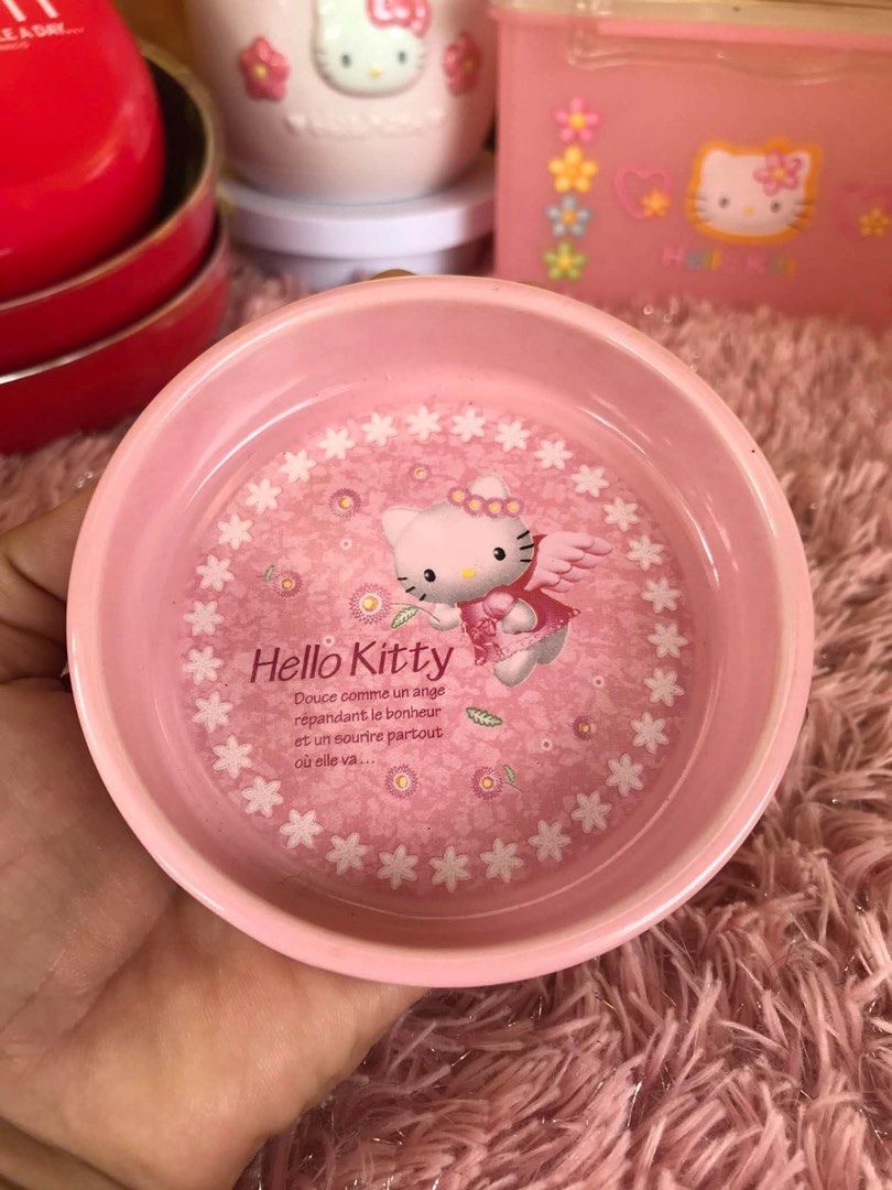 Hello Kitty Angel Pink Ceramic Bowl (Category: Dinnerware & Cutlery) located in Manila. Submitted by janetecson05 (Listing ID 1467002346, Image 1). Description: - Authentic Kitty angel design in a sweet pink ceramic finish - Features cute French text on the inner base and a delicate white flower pattern along the rim - Smooth, high-quality glossy finish - Versatile size: ideal for snacks, side dishes, or as a pretty trinket dish for your vanity -