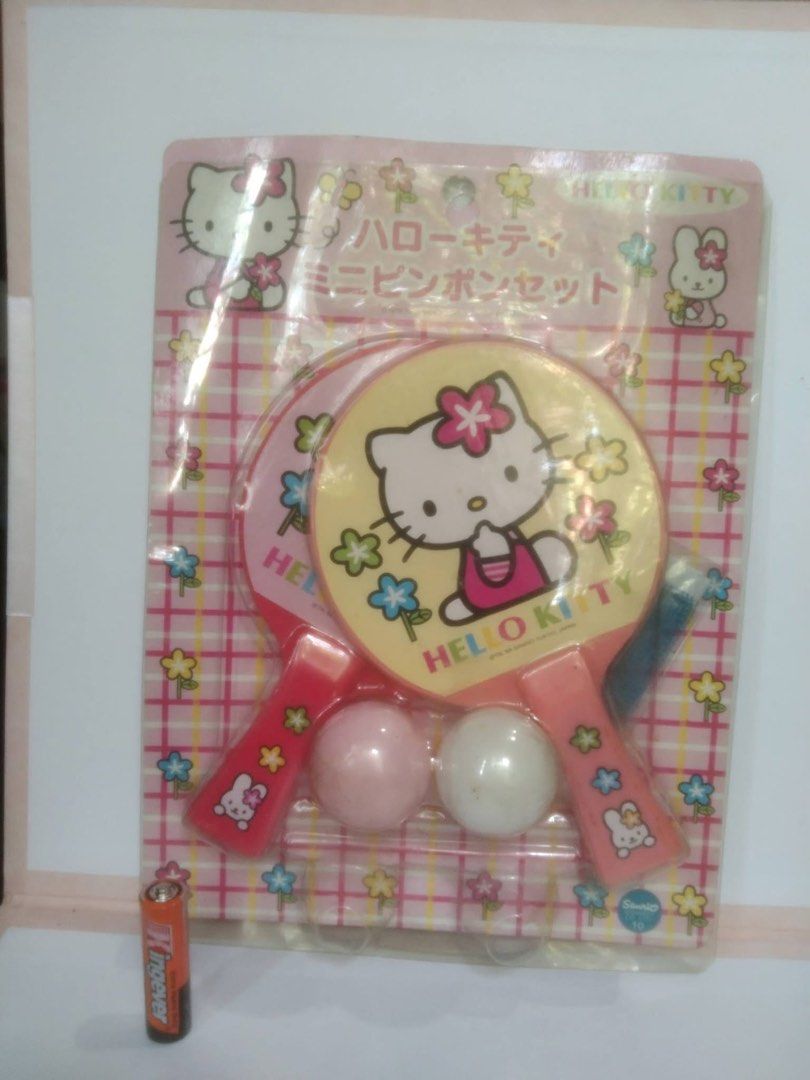 Hello Kitty Mini Ping Pong Table Tennis Set (Category: Kids Toys) located in Manila. Submitted by janetecson05 (Listing ID 1467039586, Image 2). Description: - Authentic Kitty mini ping pong set with Japanese packaging - Includes 2 mini paddles (1 yellow, 1 pink), 2 balls, and a net - Fun and compact game set, ideal for kids and collectors - Brand new and ready to ship - Feel free to PM for inquiries!.