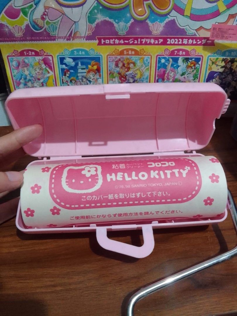 Hello Kitty Standing Lint Roller with Case (Category: Craft Supplies & Tools) located in Manila. Submitted by janetecson05 (Listing ID 1467002646, Image 2). Description: - Authentic 1998 vintage Sanrio Kitty design - Features a cute pink color with a convenient long handle - Comes with a matching protective case for storage - Includes the original sticky roll with authentic Japanese text on the cover paper - Great as a collector's piece or a prac