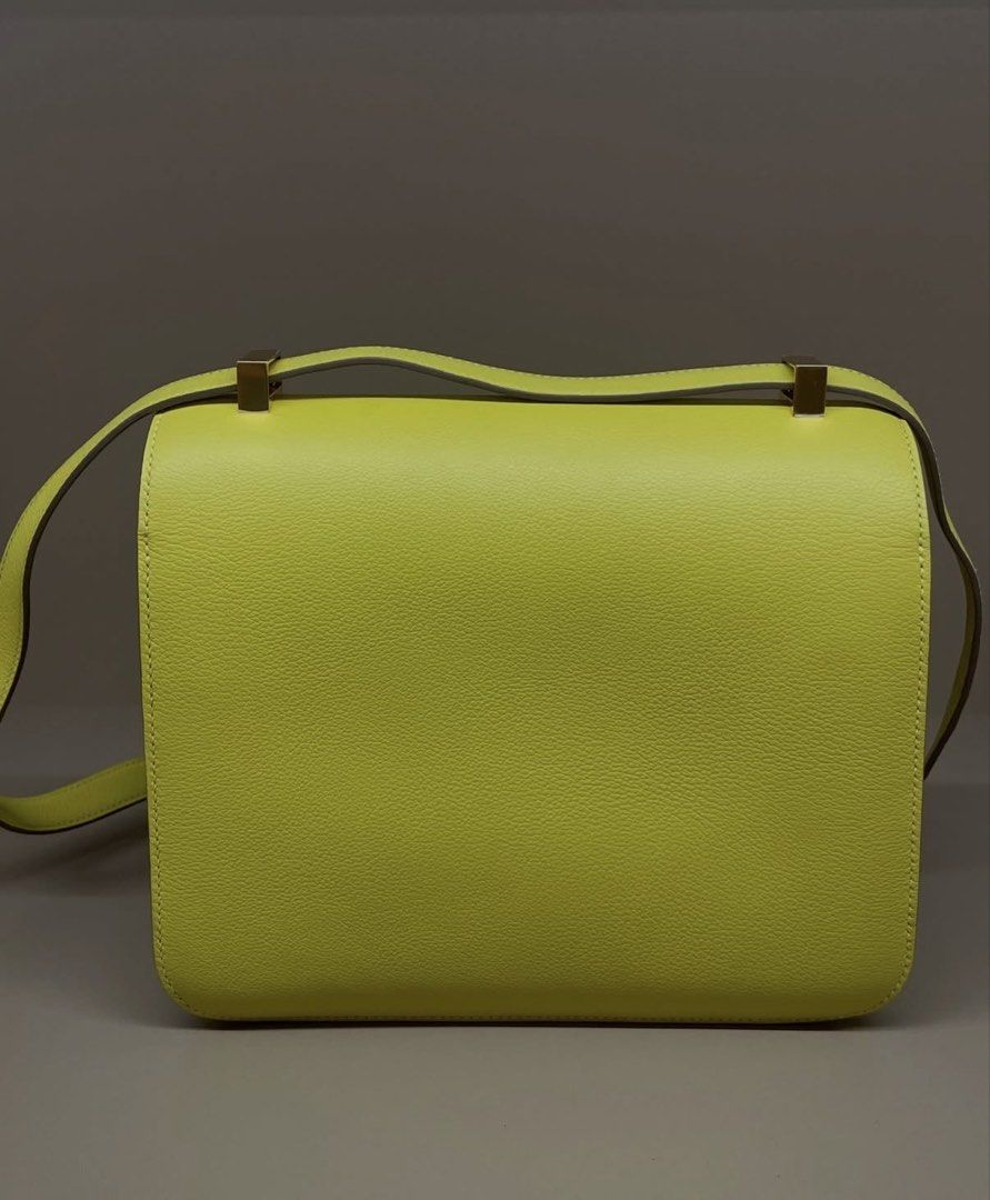 Hermes Constance 24Lime Epsom Gold Hardware (Category: Luxury Bags & Wallets) located in Makati City. Submitted by dgcurated09 (Listing ID 1467143186, Image 2). Description: - Color: Bright lime green - Hardware: Gold-tone iconic H clasp - Interior: Structured multi-compartment with accordion gussets - Strap: Matching adjustable shoulder strap - Inclusions: Original dust bag and authenticity card - Condition: Beautiful vibrant shade, ready to wea