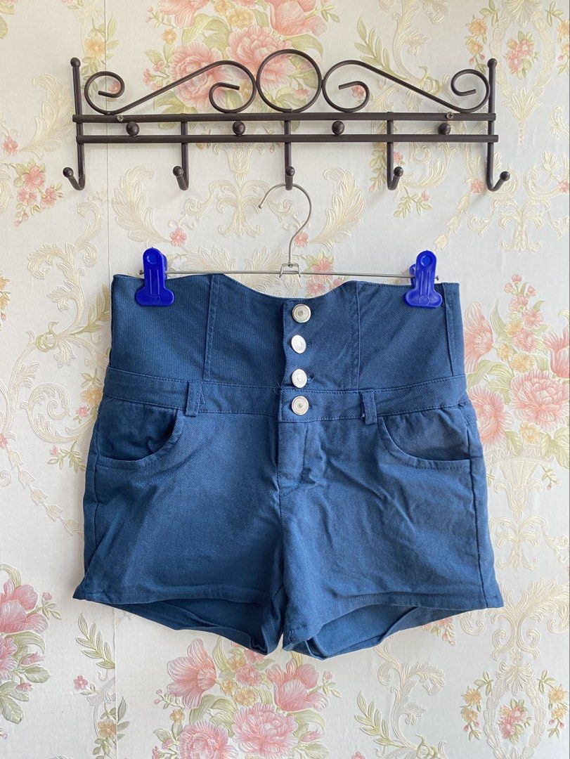 High-Waist button down short (blue green) (Category: Shorts) located in Bulacan. Submitted by str4wberryjj (Listing ID 1467108138, Image 1). Description: - stretchable (can fit up to semi-large) - like new - working buttons & pockets.