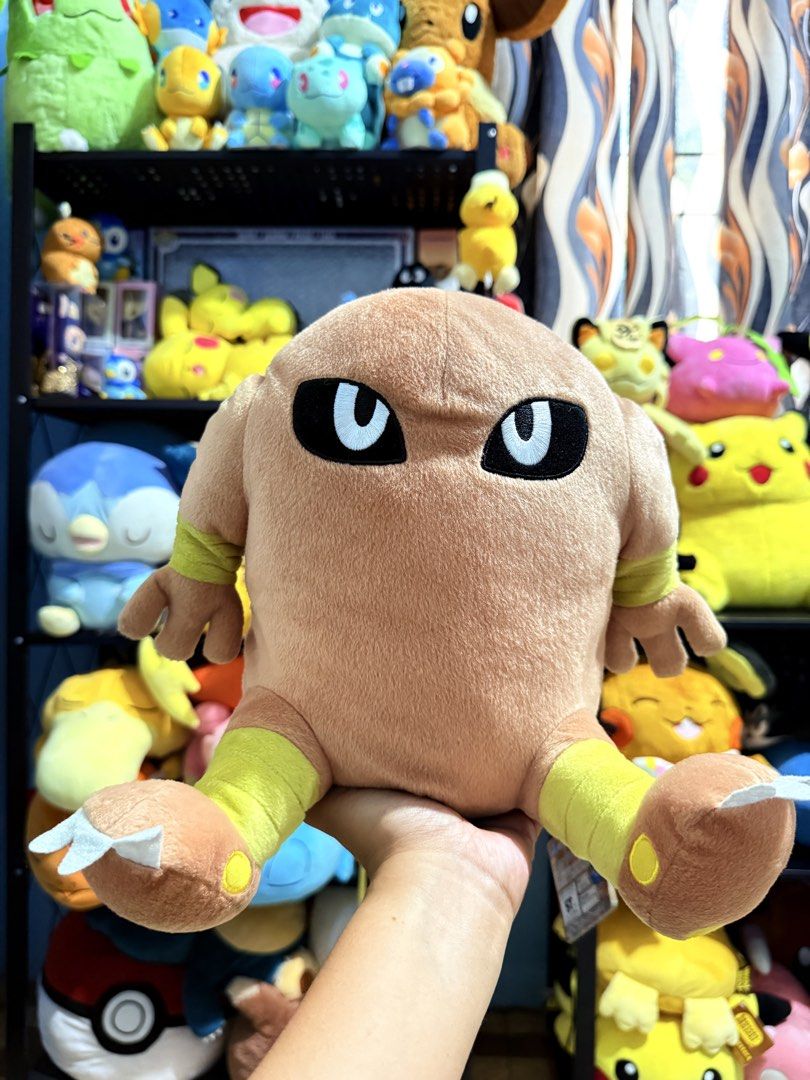 Hitmonlee Pokémon Plush Stuffed Toy (Category: Plushies & Soft Toys) located in Cavite. Submitted by projectplushie (Listing ID 1466986896, Image 1). Description: - Character: Hitmonlee Pokémon plush toy - Color/Details: Brown body with iconic yellow ankle wraps and white toe claws - Ideal for: Pokémon collectors and fans.