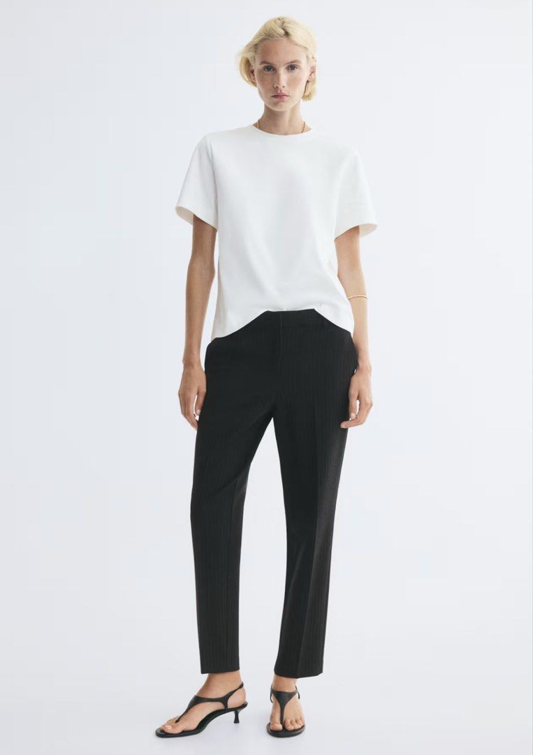 H&M gray pinstripe trousers (Category: Other Bottoms) located in Quezon City. Submitted by celoem (Listing ID 1466989684, Image 2). Description: Still with tag! Can’t return anymore since i lost the receipt .
