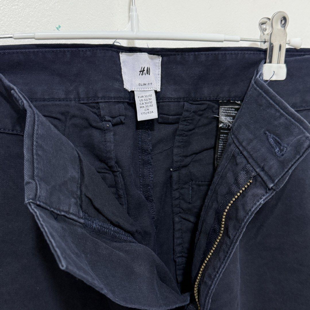 h&m pants for men (Category: Jeans) located in San Fernando. Submitted by whatlunashops (Listing ID 1467100165, Image 2). Description: size 32 slim fit dark blue color.