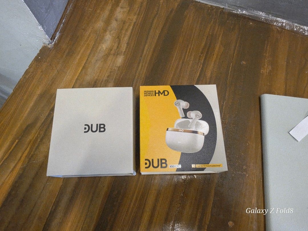 HMD X50 ENC Complete (Category: Earphones) located in Quezon City. Submitted by dbcruz1989 (Listing ID 1467030979, Image 3). Description: For sale Almost bnew HMD DUB X50 - Crystal Clear with Environmental Noise Cancellation - True Wireless with touch control - Waterproof - 70 hrs of playtime RFS: prefer smaller earbuds QC Manila area.