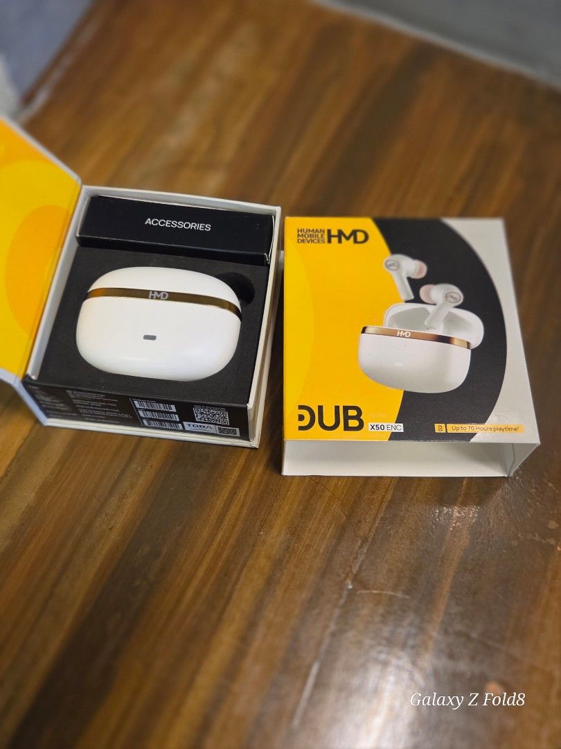 HMD X50 ENC Complete (Category: Earphones) located in Quezon City. Submitted by dbcruz1989 (Listing ID 1467030979, Image 1). Description: For sale Almost bnew HMD DUB X50 - Crystal Clear with Environmental Noise Cancellation - True Wireless with touch control - Waterproof - 70 hrs of playtime RFS: prefer smaller earbuds QC Manila area.