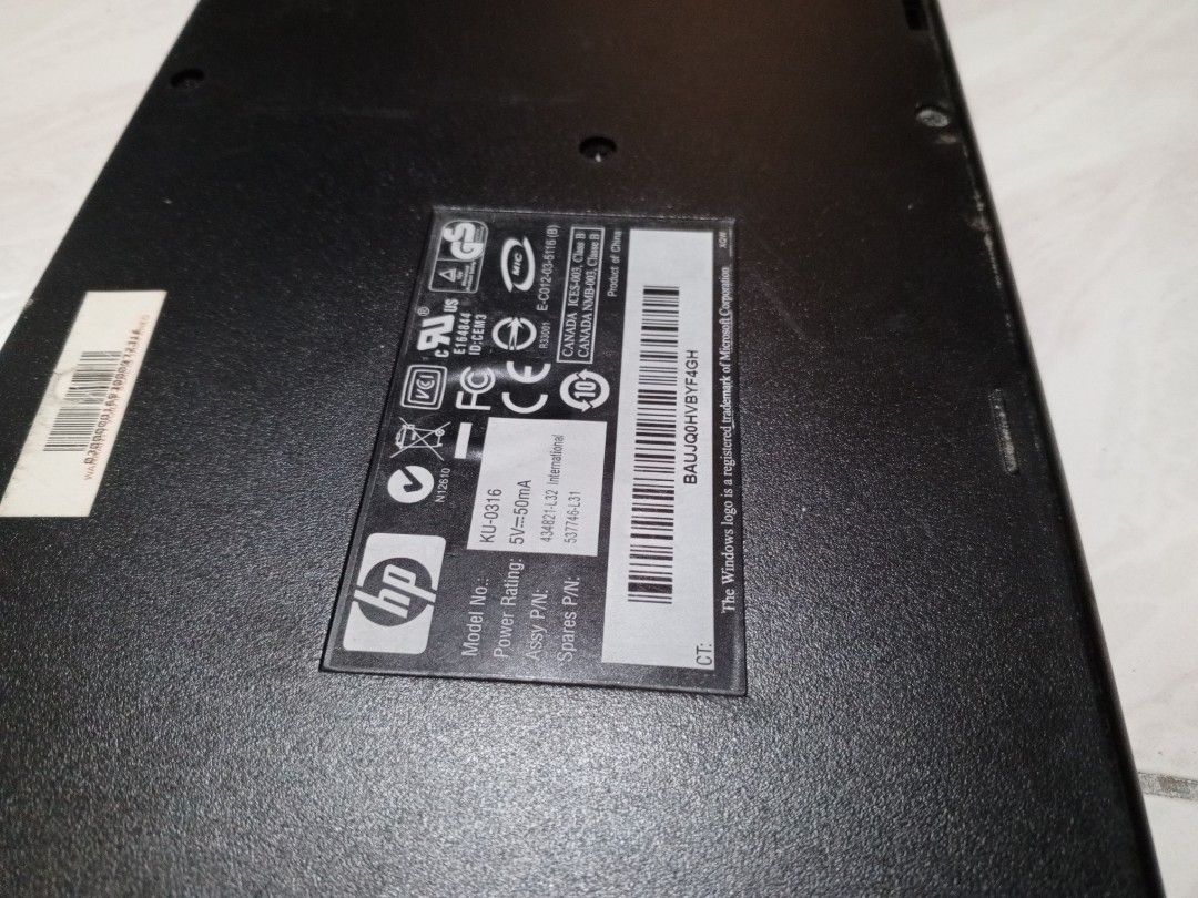 HP KU-0316 USB Wired Keyboard (used) (Category: Computer Keyboard) located in Muntinlupa City. Submitted by chelsea1221 (Listing ID 1467106143, Image 2). Description: HP keyboard model KU-0316 (used) Fully functional Rfs: decluttering Location: Muntinlupa Pickup/Meet-up: Star Plaza Agro Homes (Coffee Project) Lalamove 📌*To those interested, I'm free to chat/transact only in the mornings. Thank you..